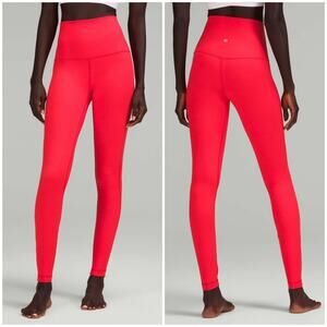 Lululemon Align Super-High-Rise Pant 28" Love Red Neon Coral Size 8 Yoga Gym